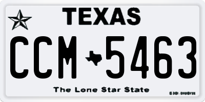 TX license plate CCM5463