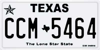 TX license plate CCM5464