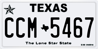 TX license plate CCM5467