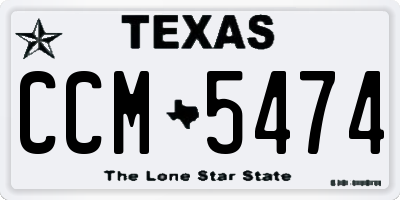 TX license plate CCM5474