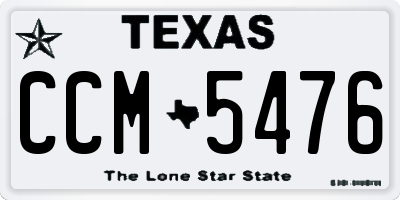 TX license plate CCM5476