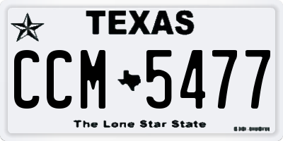TX license plate CCM5477