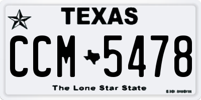 TX license plate CCM5478
