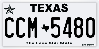TX license plate CCM5480