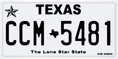 TX license plate CCM5481