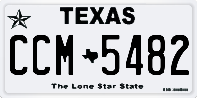 TX license plate CCM5482