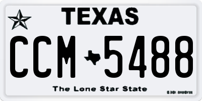 TX license plate CCM5488