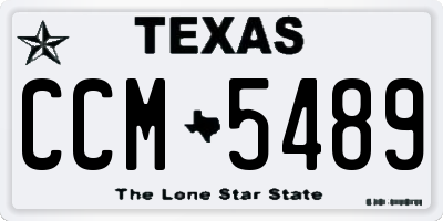 TX license plate CCM5489