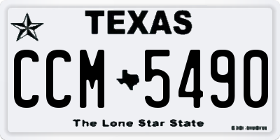 TX license plate CCM5490