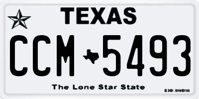 TX license plate CCM5493