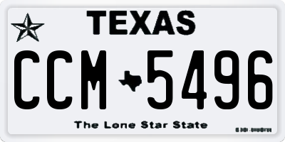 TX license plate CCM5496