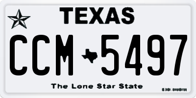 TX license plate CCM5497