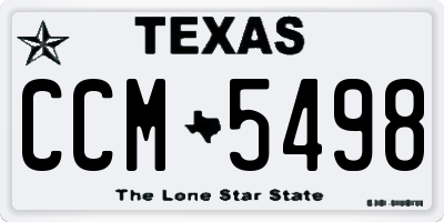 TX license plate CCM5498