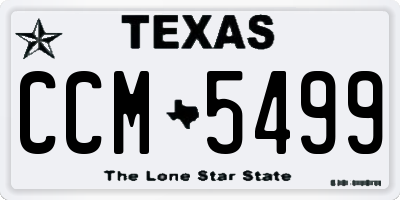 TX license plate CCM5499