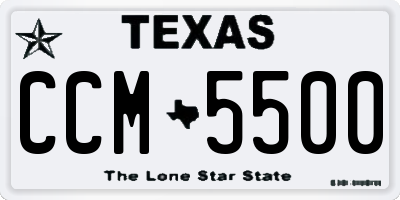 TX license plate CCM5500