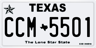 TX license plate CCM5501