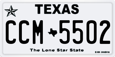 TX license plate CCM5502