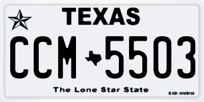 TX license plate CCM5503