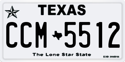TX license plate CCM5512