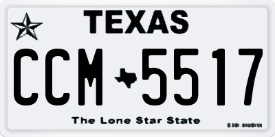 TX license plate CCM5517