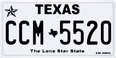 TX license plate CCM5520