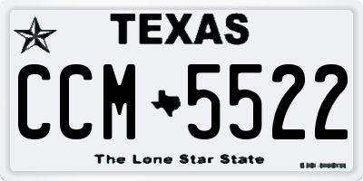 TX license plate CCM5522