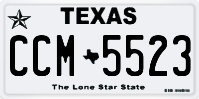 TX license plate CCM5523