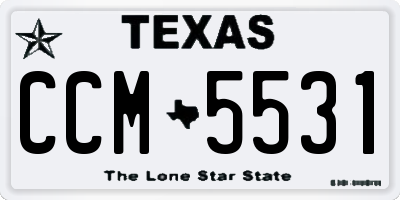 TX license plate CCM5531
