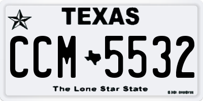 TX license plate CCM5532