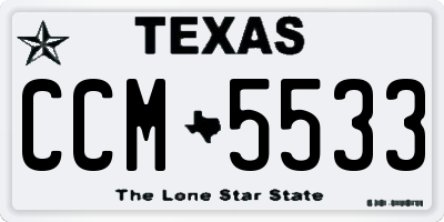TX license plate CCM5533