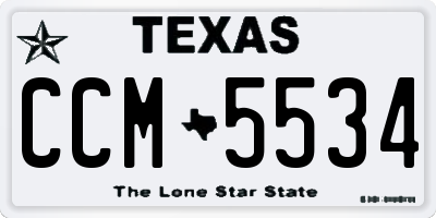 TX license plate CCM5534