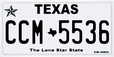 TX license plate CCM5536