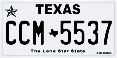 TX license plate CCM5537