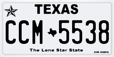 TX license plate CCM5538
