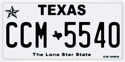 TX license plate CCM5540