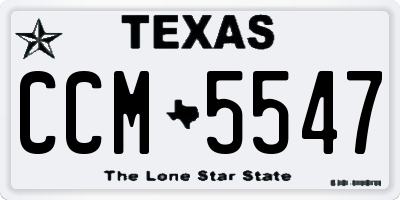 TX license plate CCM5547
