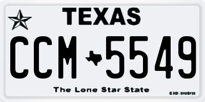 TX license plate CCM5549