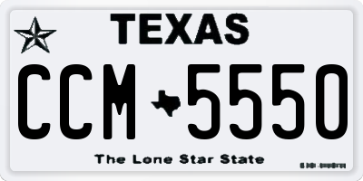 TX license plate CCM5550