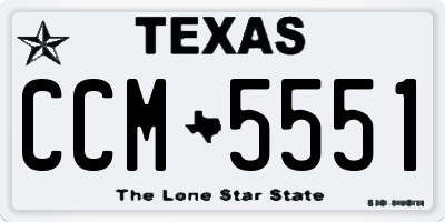 TX license plate CCM5551