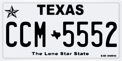 TX license plate CCM5552
