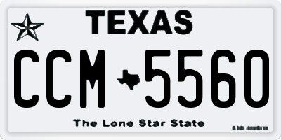 TX license plate CCM5560