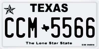 TX license plate CCM5566