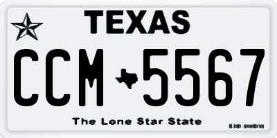 TX license plate CCM5567