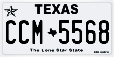 TX license plate CCM5568