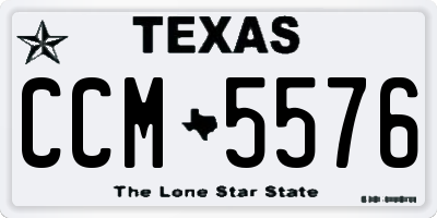 TX license plate CCM5576