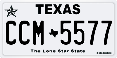 TX license plate CCM5577