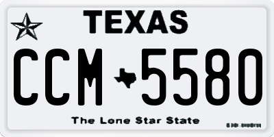 TX license plate CCM5580