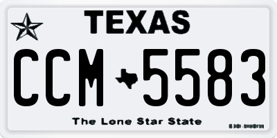 TX license plate CCM5583