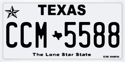 TX license plate CCM5588