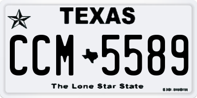 TX license plate CCM5589